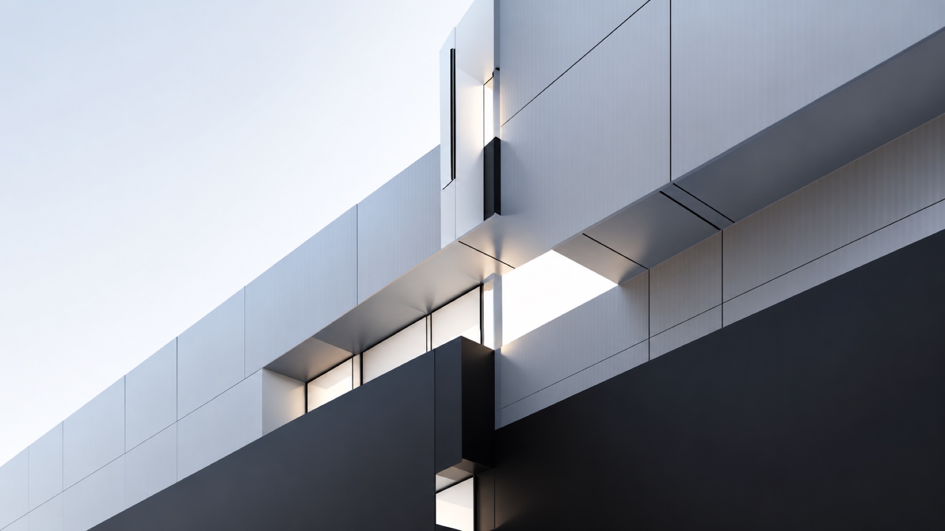 Präzise metallische Architektur als Sinnbild für anspruchsvolle Produktentwicklung, Schutz und Markteinführung.