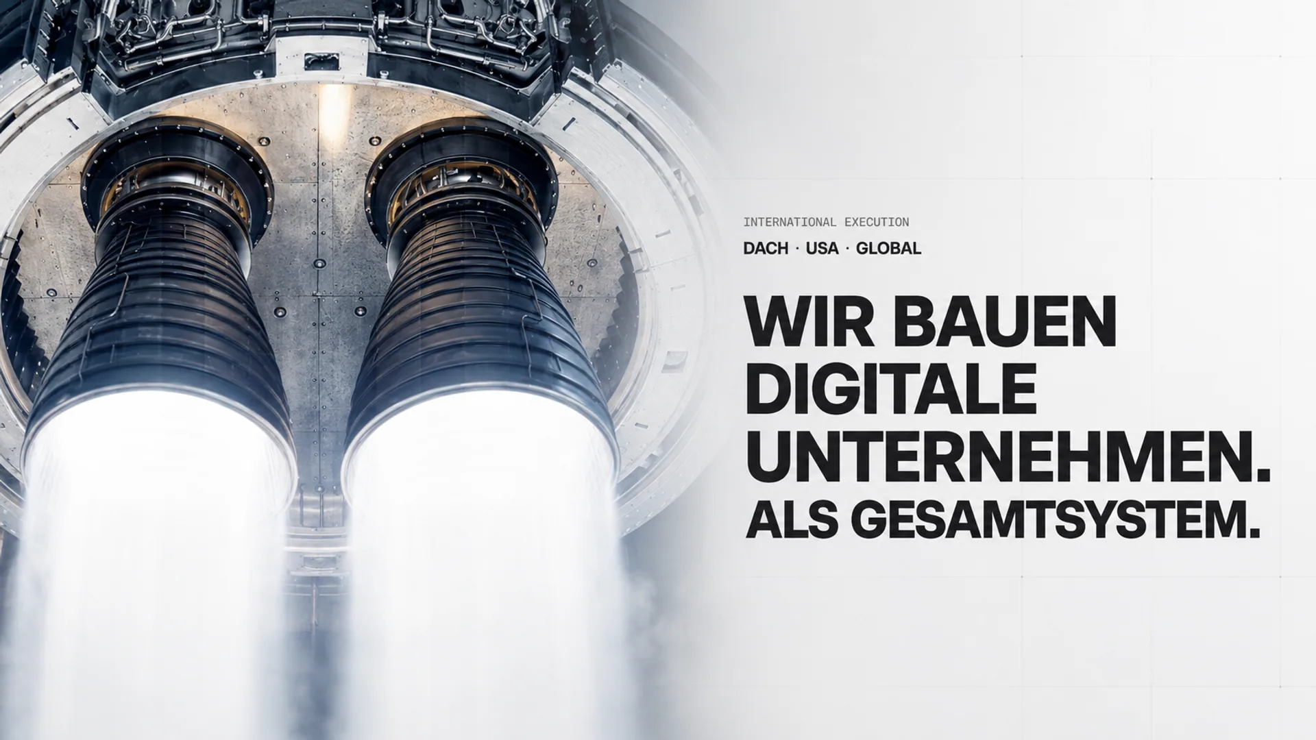 Detailaufnahme zweier Raketentriebwerke als Symbol für systematisch aufgebaute unternehmerische Leistung